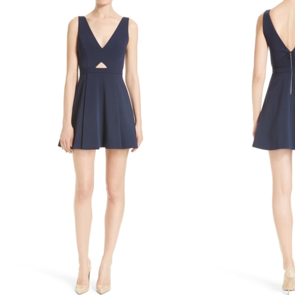 Alice + Olivia Nina cutout fit and flare dress